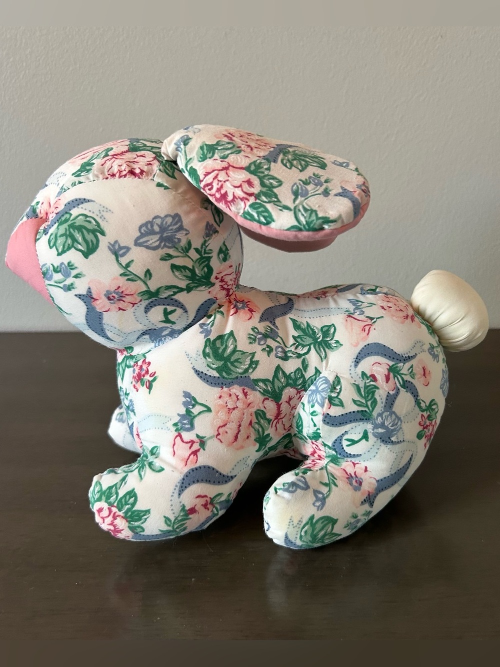 Floral Print Stuffed Decorative Bunny